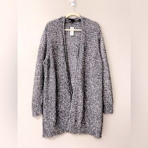 Grey Eyelash Knit Cardigan